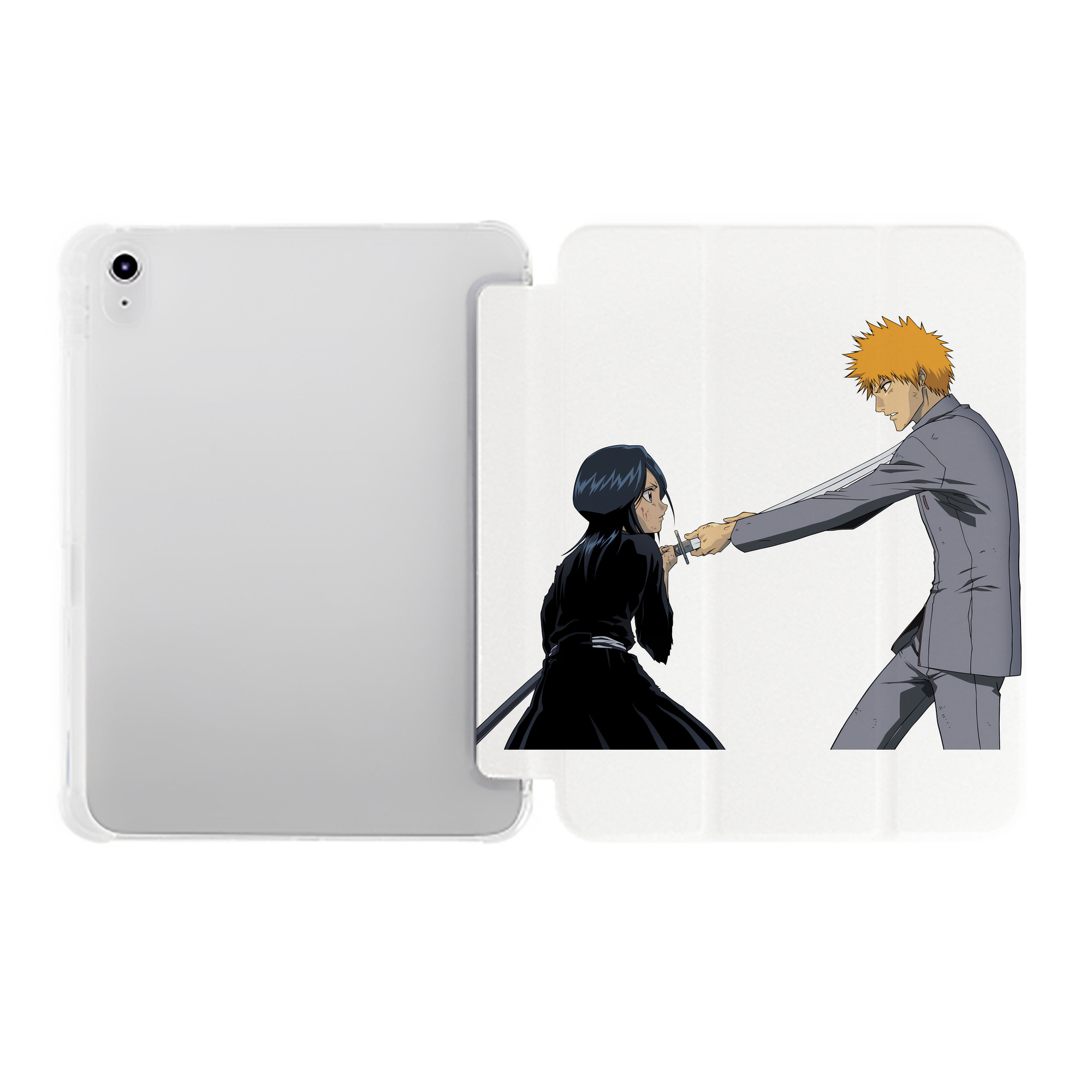 （画像用） ブリーチ 朽木ルキア BLEACH Kuchiki Rukia IPad ケース ペン収納付き 三つ折りスタンド PUレザー×シリコン 対応機種9.5/10.5/10.9インチ